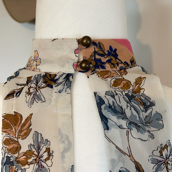 Lots of Love by Speechless-Earthy Floral Halter Boho Sleeveless Mini Dress Sz Sm - Picture 9 of 16